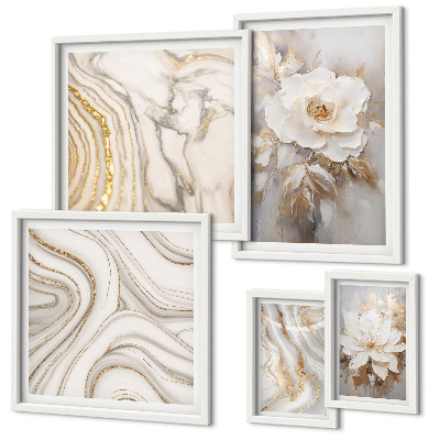 Polyptic înrămat Motive florale abstracte, eleganță