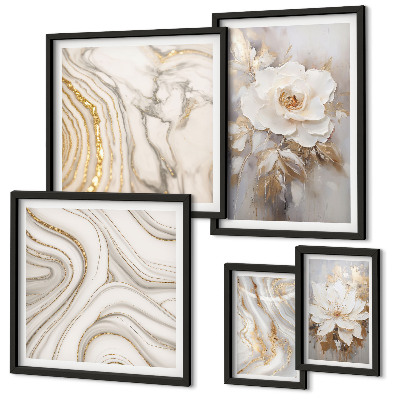 Polyptic înrămat Motive florale abstracte, eleganță