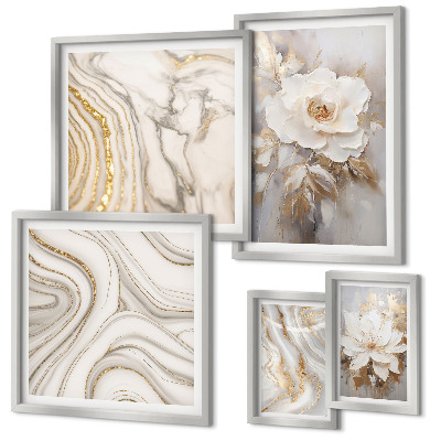 Polyptic înrămat Motive florale abstracte, eleganță