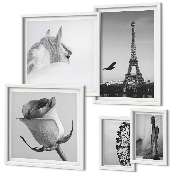 Decorațiune de perete set tablouri Imagini elegante alb-negru