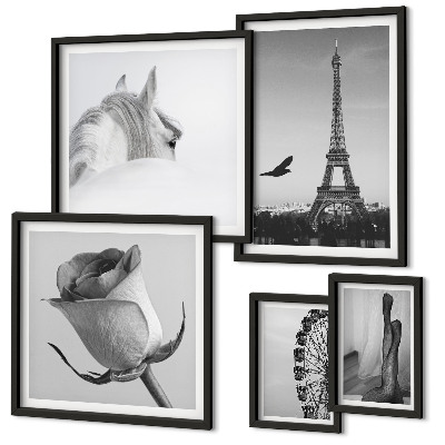 Decorațiune de perete set tablouri Imagini elegante alb-negru