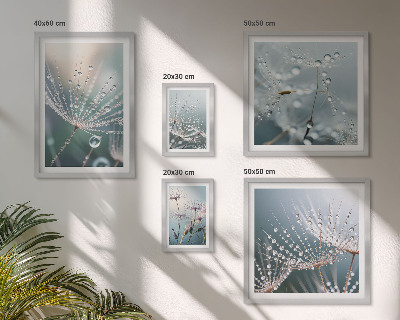 Decorațiune de perete set tablouri Plante minimaliste cu picături de rouă
