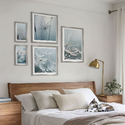 Decorațiune de perete set tablouri Picături de apă pe plante