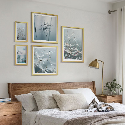 Decorațiune de perete set tablouri Picături de apă pe plante