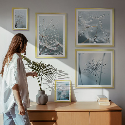 Decorațiune de perete set tablouri Picături de apă pe plante