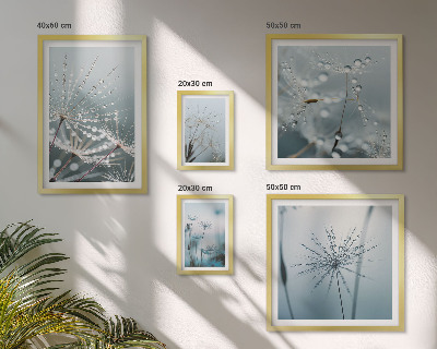 Decorațiune de perete set tablouri Picături de apă pe plante