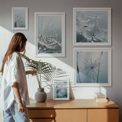 Decorațiune de perete set tablouri Picături de apă pe plante