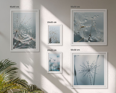 Decorațiune de perete set tablouri Picături de apă pe plante