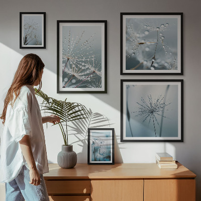 Decorațiune de perete set tablouri Picături de apă pe plante