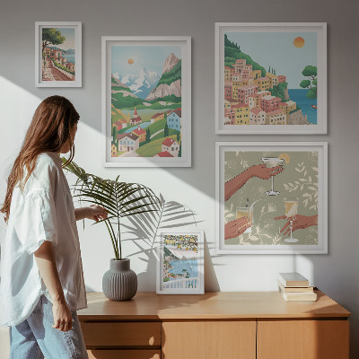 Decorațiune de perete set tablouri Peisaje fermecătoare pentru relaxare