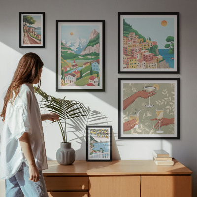 Decorațiune de perete set tablouri Peisaje fermecătoare pentru relaxare