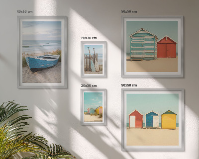 Decorațiune de perete set tablouri Vederi la mare, case, bărci