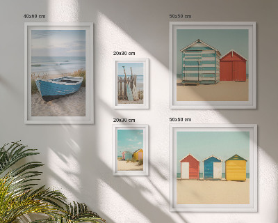 Decorațiune de perete set tablouri Vederi la mare, case, bărci