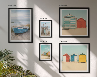 Decorațiune de perete set tablouri Vederi la mare, case, bărci