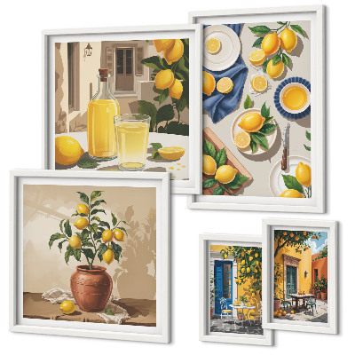 Decorațiune de perete set tablouri Idei mediteraneene cu lămâie