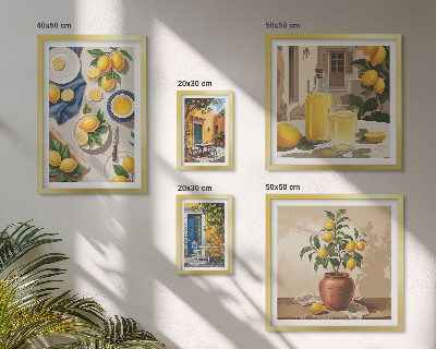 Decorațiune de perete set tablouri Idei mediteraneene cu lămâie