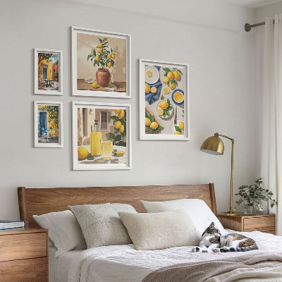 Decorațiune de perete set tablouri Idei mediteraneene cu lămâie