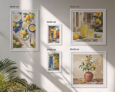 Decorațiune de perete set tablouri Idei mediteraneene cu lămâie