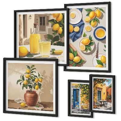 Decorațiune de perete set tablouri Idei mediteraneene cu lămâie