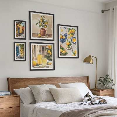 Decorațiune de perete set tablouri Idei mediteraneene cu lămâie