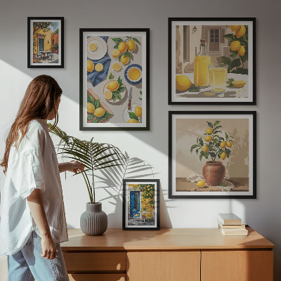 Decorațiune de perete set tablouri Idei mediteraneene cu lămâie