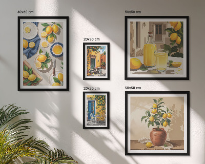 Decorațiune de perete set tablouri Idei mediteraneene cu lămâie
