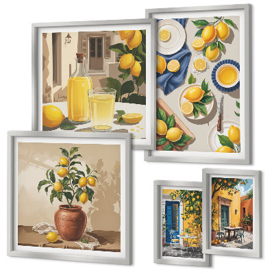 Decorațiune de perete set tablouri Idei mediteraneene cu lămâie