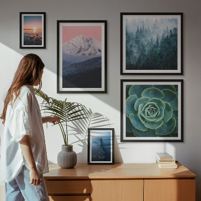 Decorațiune de perete set tablouri Peisaje munți mare boho