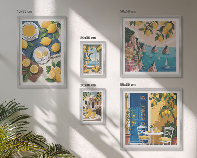 Polyptic înrămat Prospețimea lămâii, stil boho de vară