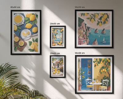 Polyptic înrămat Prospețimea lămâii, stil boho de vară