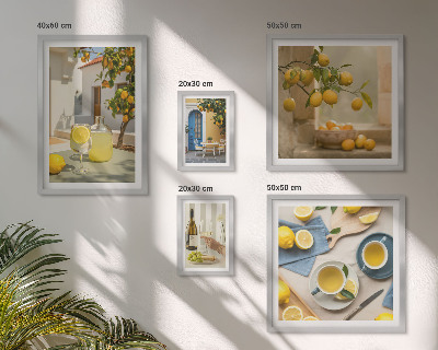 Decorațiune de perete set tablouri Lămâi rustice pentru bucătărie