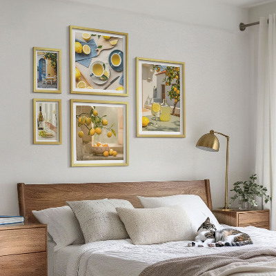 Decorațiune de perete set tablouri Lămâi rustice pentru bucătărie