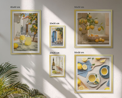 Decorațiune de perete set tablouri Lămâi rustice pentru bucătărie
