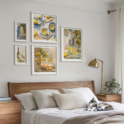 Decorațiune de perete set tablouri Lămâi rustice pentru bucătărie