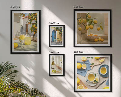 Decorațiune de perete set tablouri Lămâi rustice pentru bucătărie