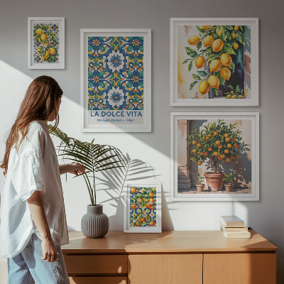 Polyptic înrămat Decorațiuni în stil Amalfi cu citrice italiene