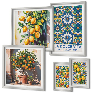 Polyptic înrămat Decorațiuni în stil Amalfi cu citrice italiene