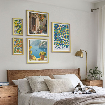 Decorațiune de perete set tablouri Flori de citrice italiene din Amalfi