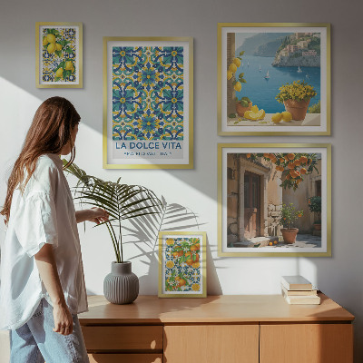 Decorațiune de perete set tablouri Flori de citrice italiene din Amalfi