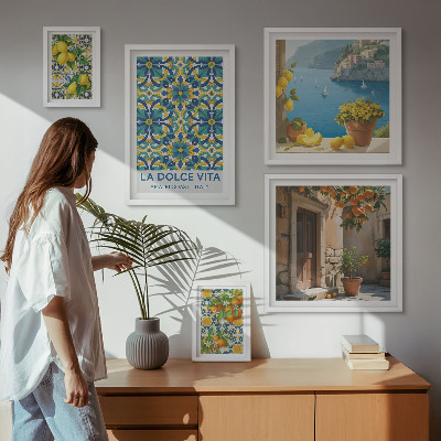 Decorațiune de perete set tablouri Flori de citrice italiene din Amalfi