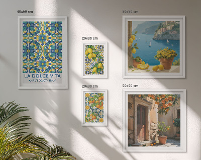 Decorațiune de perete set tablouri Flori de citrice italiene din Amalfi