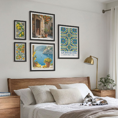 Decorațiune de perete set tablouri Flori de citrice italiene din Amalfi