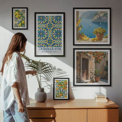 Decorațiune de perete set tablouri Flori de citrice italiene din Amalfi