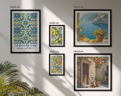 Decorațiune de perete set tablouri Flori de citrice italiene din Amalfi