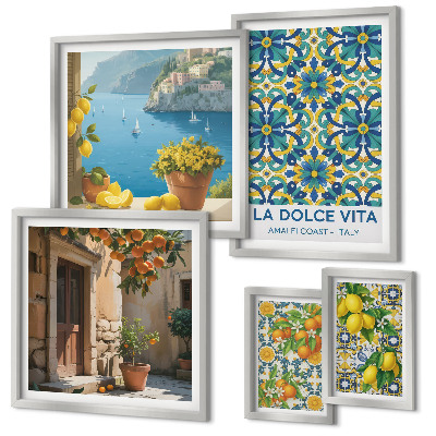 Decorațiune de perete set tablouri Flori de citrice italiene din Amalfi
