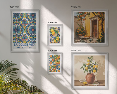 Polyptic înrămat Citrice italiene în stil mediteranean