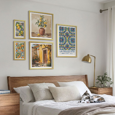 Polyptic înrămat Citrice italiene în stil mediteranean