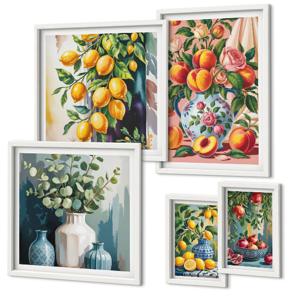 Polyptic înrămat Compoziții florale fructate