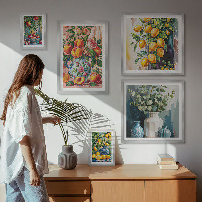 Polyptic înrămat Compoziții florale fructate