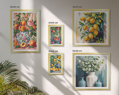 Polyptic înrămat Compoziții florale fructate